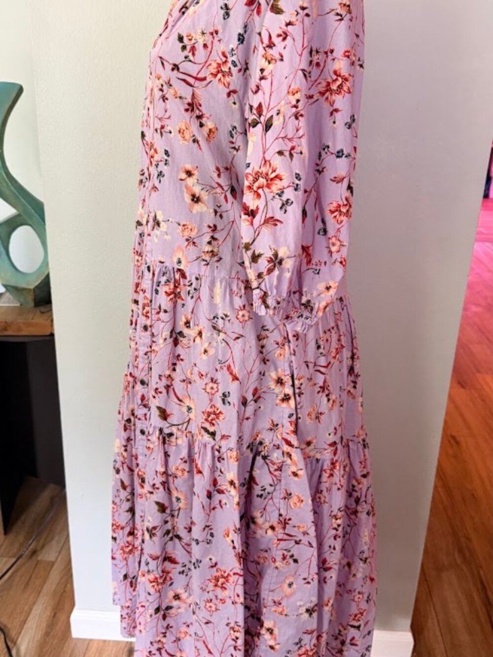 Time and Tru Button-Front Tiered Midi Dress  Size L - Picture 3 of 7